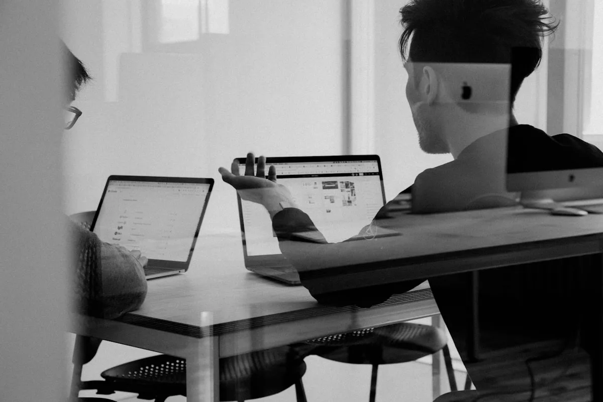 Technology team in modern workspace